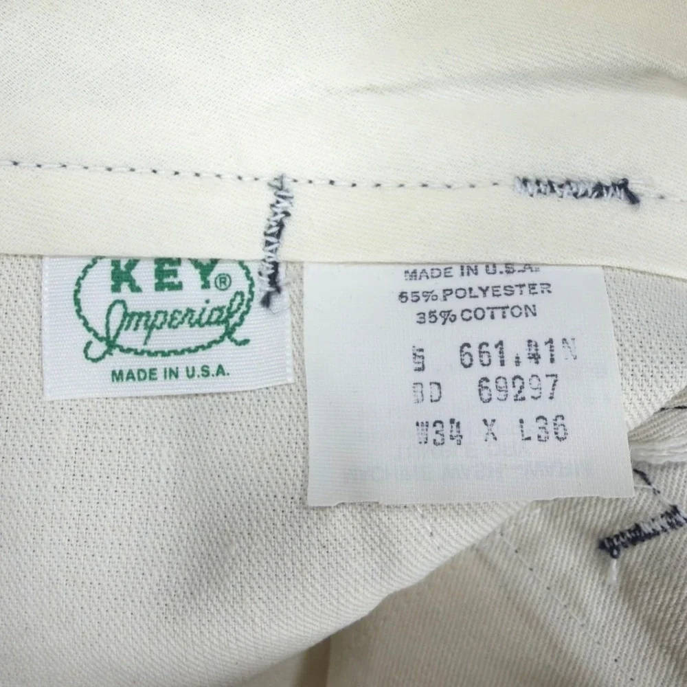 Key Imperial Vintage 70s Pants Mens 34x36 Navy Blue Deadstock 661.41N NEW